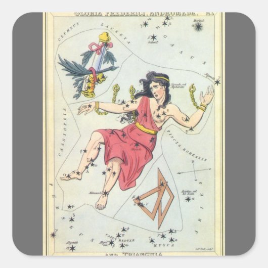 Urania's Mirror,  sterrenkunde Hemelkaart Vierkante Sticker (Voorkant)