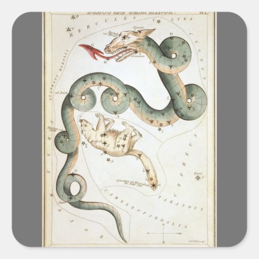 Urania's Mirror,  sterrenkunde Hemelkaart Vierkante Sticker (Voorkant)