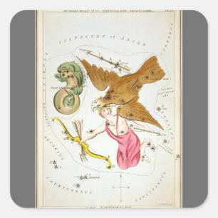 Urania's Mirror,  sterrenkunde Hemelkaart Vierkante Sticker