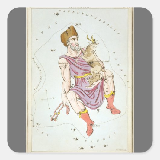 Urania's Mirror, sterrenkunde Hemelkaart Vierkante Sticker (Voorkant)