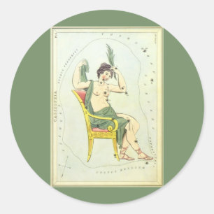 Urania's spiegel, Antieke astronomie hemelkaart Ronde Sticker