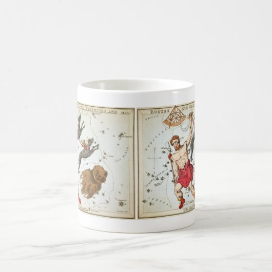 Urania's spiegel, antieke astronomische hemelkaart koffiemok (Center)