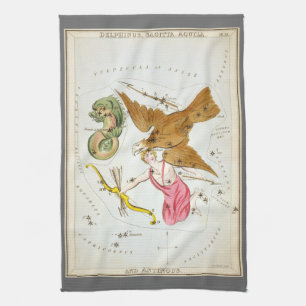 Urania's spiegel, antieke astronomische hemelkaart theedoek