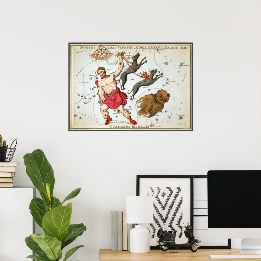 Urania's spiegel, antieke hemelkaart astronomie poster (Thuiskantoor)