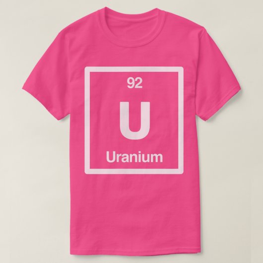 Uranium - U - Periodieke Lijst van Elementen - Wet T-shirt (Design voorkant)