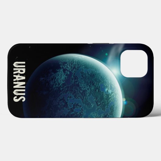 Uranus blauwe planeet 3d heelal ruimteillustratie Case-Mate iPhone case (Achterkant (horizontaal))
