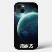 Uranus blauwe planeet 3d heelal ruimteillustratie Case-Mate iPhone case (Achterkant)