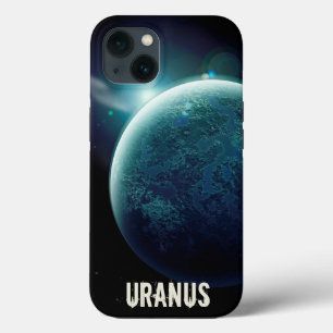 Uranus blauwe planeet 3d heelal ruimteillustratie Case-Mate iPhone case