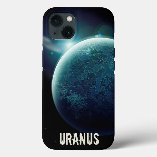 Uranus blauwe planeet 3d heelal ruimteillustratie Case-Mate iPhone case (Achterkant)