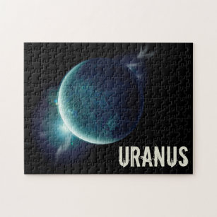 Uranus blauwe planeet 3d heelal ruimteillustratie legpuzzel