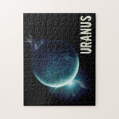 Uranus blauwe planeet 3d heelal ruimteillustratie legpuzzel (Verticaal)