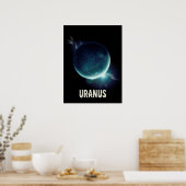 Uranus blauwe planeet 3d heelal ruimteillustratie poster (Keuken)