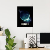 Uranus blauwe planeet 3d heelal ruimteillustratie poster (Thuiskantoor)