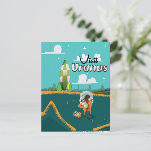 Uranus  cartoon Reisposter Briefkaart (Staand voorkant)