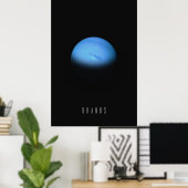 Uranus - De ijsreuzenplaneet in de diepe ruimte Poster (Thuiskantoor)