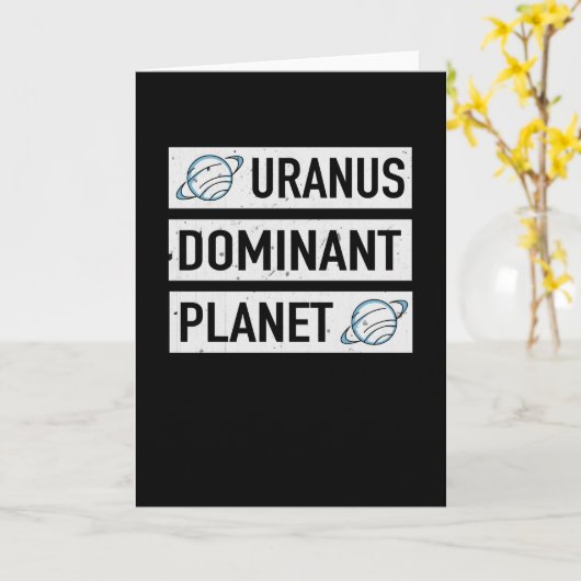 Uranus Dominant Planet Solar System Pun Kaart (Gele Bloem)