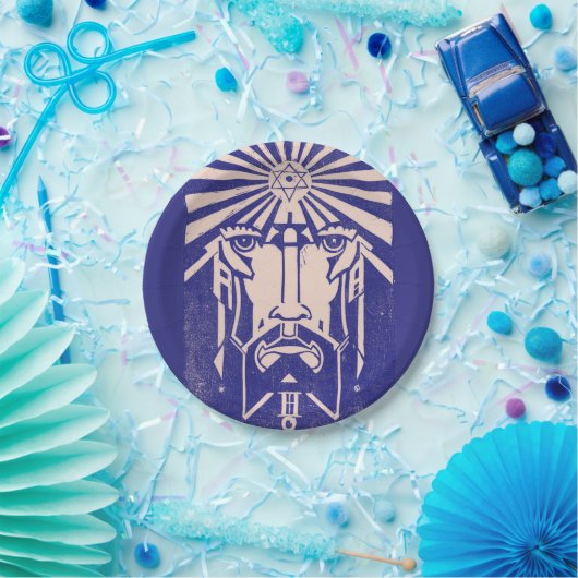 Uranus Hemelgod Griekse Mythologie Blauw Papieren Bordje (Feest)