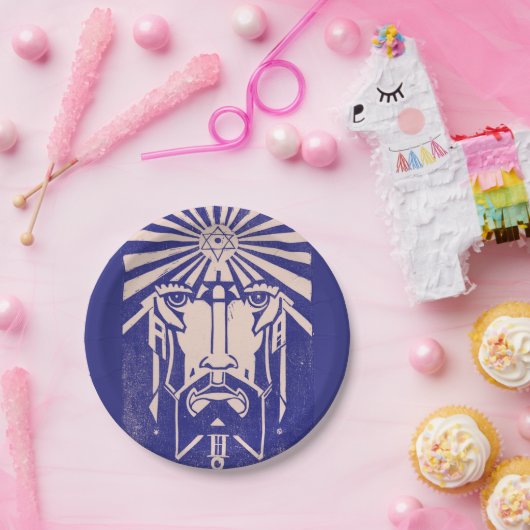 Uranus Hemelgod Griekse Mythologie Blauw Papieren Bordje (Feest)