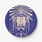 Uranus Hemelgod Griekse Mythologie Blauw Papieren Bordje (Voorkant)