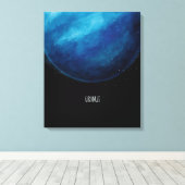 Uranus Planeet Kunstwerk – Kosmische ruimte Illust Canvas Afdruk (Insitu (Houten vloer))