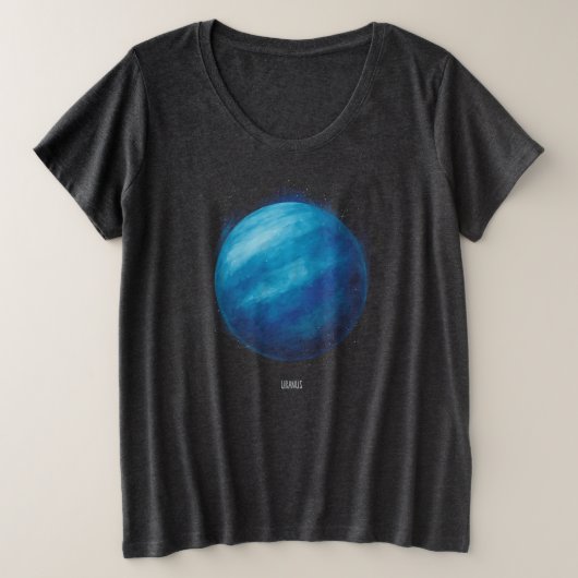 Uranus Planeet Kunstwerk – Kosmische ruimte Illust Grote Maat T-shirt (Design voorkant)