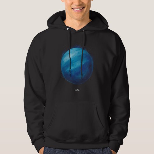 Uranus Planeet Kunstwerk – Kosmische ruimte Illust Hoodie (Voorkant)