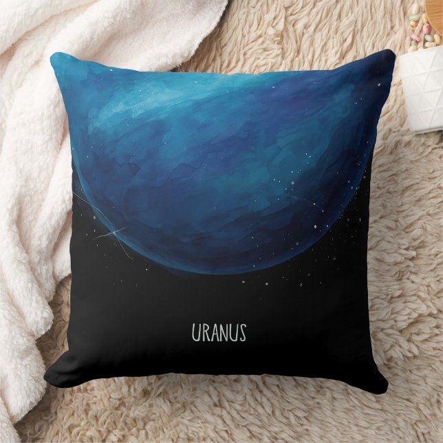 Uranus Planeet Kunstwerk – Kosmische ruimte Illust Kussen (Deken)