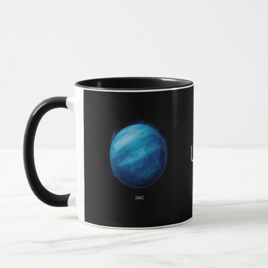 Uranus Planeet Kunstwerk – Kosmische ruimte Illust Mok (Links)