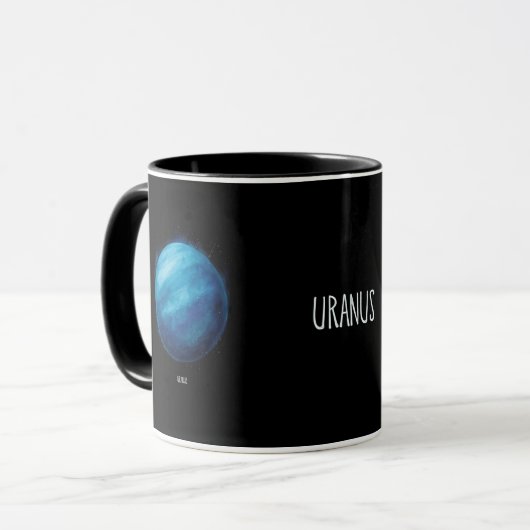 Uranus Planeet Kunstwerk – Kosmische ruimte Illust Mok (Voorkant links)