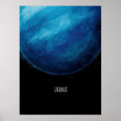 Uranus Planeet Kunstwerk – Kosmische ruimte Illust Poster (Voorkant)