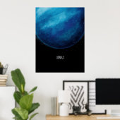 Uranus Planeet Kunstwerk – Kosmische ruimte Illust Poster (Thuiskantoor)