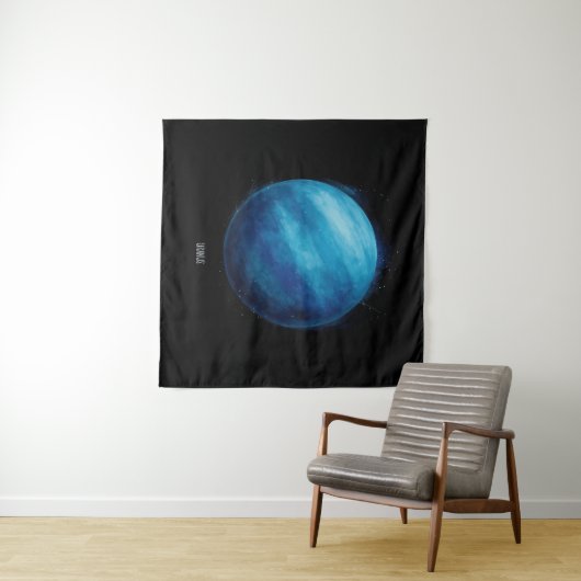 Uranus Planeet Kunstwerk – Kosmische ruimte Illust Wandkleed (In Situ (horizontaal))
