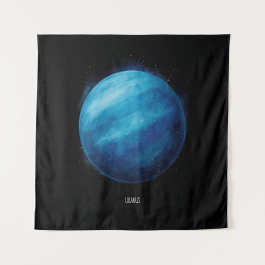 Uranus Planeet Kunstwerk – Kosmische ruimte Illust Wandkleed (Voorkant)