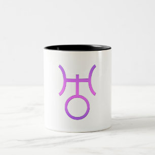 Uranus planetair symbool Astrology Zodiac Sign Tweekleurige Koffiemok