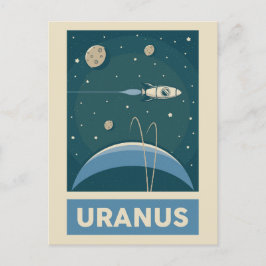 Uranus Retro Galaxy Rocket Briefkaart