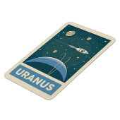 Uranus Retro Galaxy Rocket Magneet (Linkerzijde)