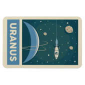 Uranus Retro Galaxy Rocket Magneet (Horizontaal)