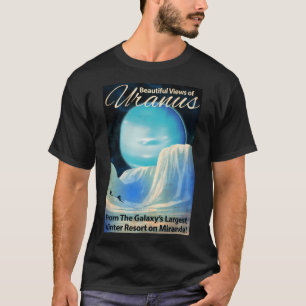 Uranus Retro Ruimte Kunst T-shirt