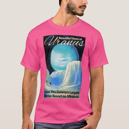 Uranus Retro Space Art T-shirt (Voorkant)