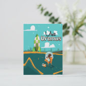 Uranus vintage cartoonaffiche briefkaart (Staand voorkant)