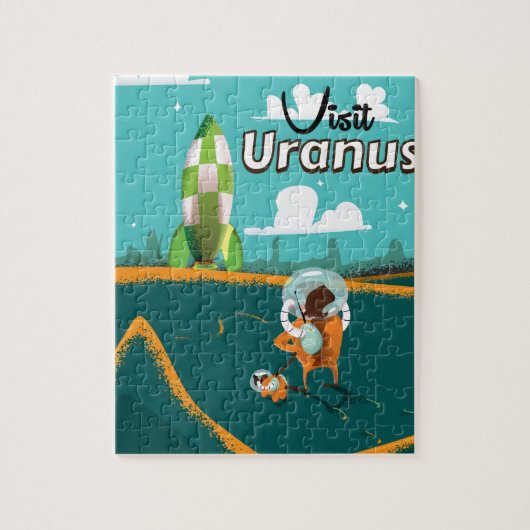 Uranus vintage cartoonaffiche voor reizen legpuzzel (Verticaal)