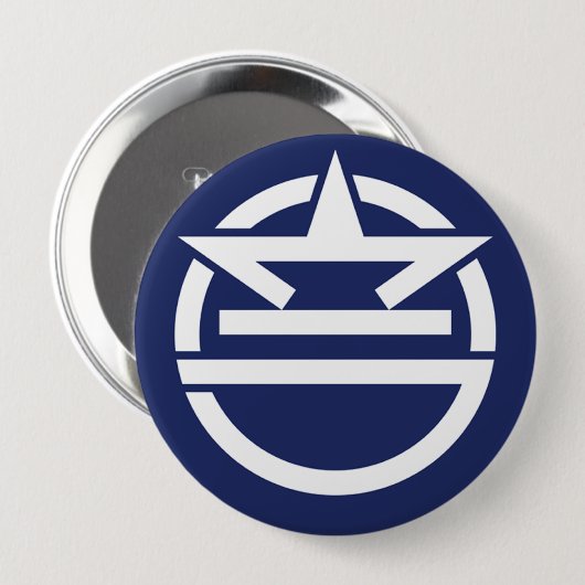 Urasoe, Okinawa Ronde Button 4,0 Cm (Voorkant /achterkant)