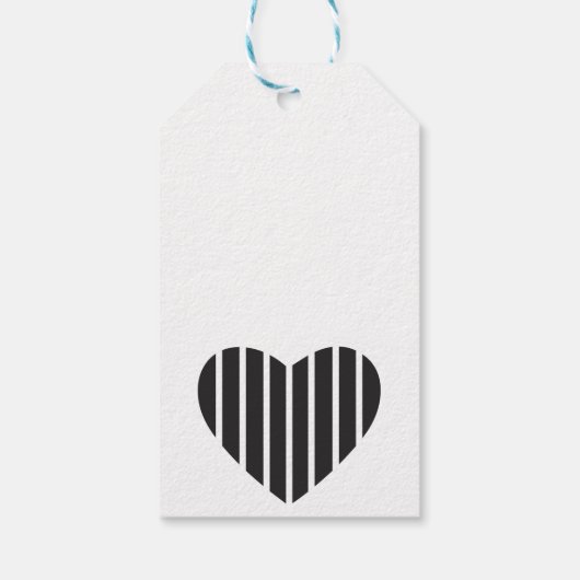 Urba Script Monogram Hart op Zwart Cadeaulabel (Achterkant)