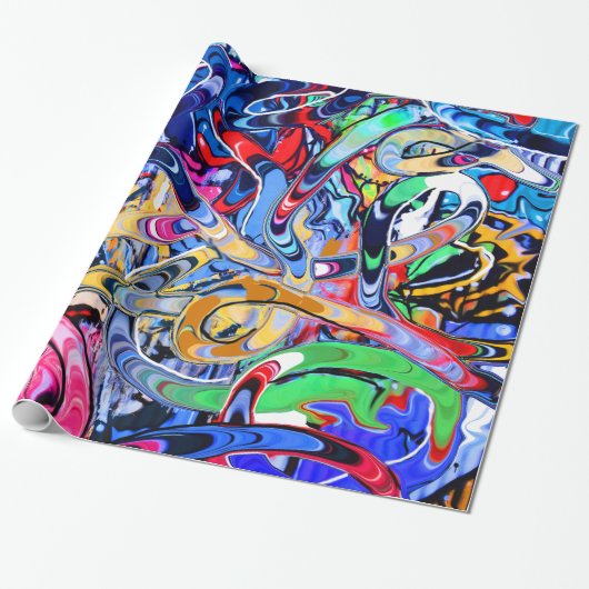 Urban abstracte spin art cadeaupapier (Uitgerold)