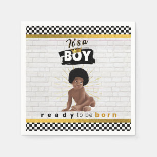 Urban Afro Baby Boy Retro Hip Hop Baby shower Servet