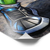 Urban Alien Basketball Player - Comic Style Art Foto Afdruk (Hoek)