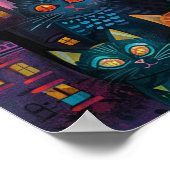 Urban Alley Cats: Levendige stadsmuurschildering Poster (Hoek)