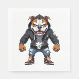 Urban Alpha Bulldog – Straatstijl mascotte Servet