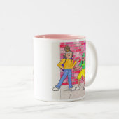 Urban anime art gallery karakters tweekleurige koffiemok (Voorkant rechts)