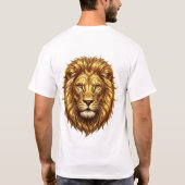 Urban Anime Boy with Golden Lion Back Print Tee T-shirt (Achterkant)